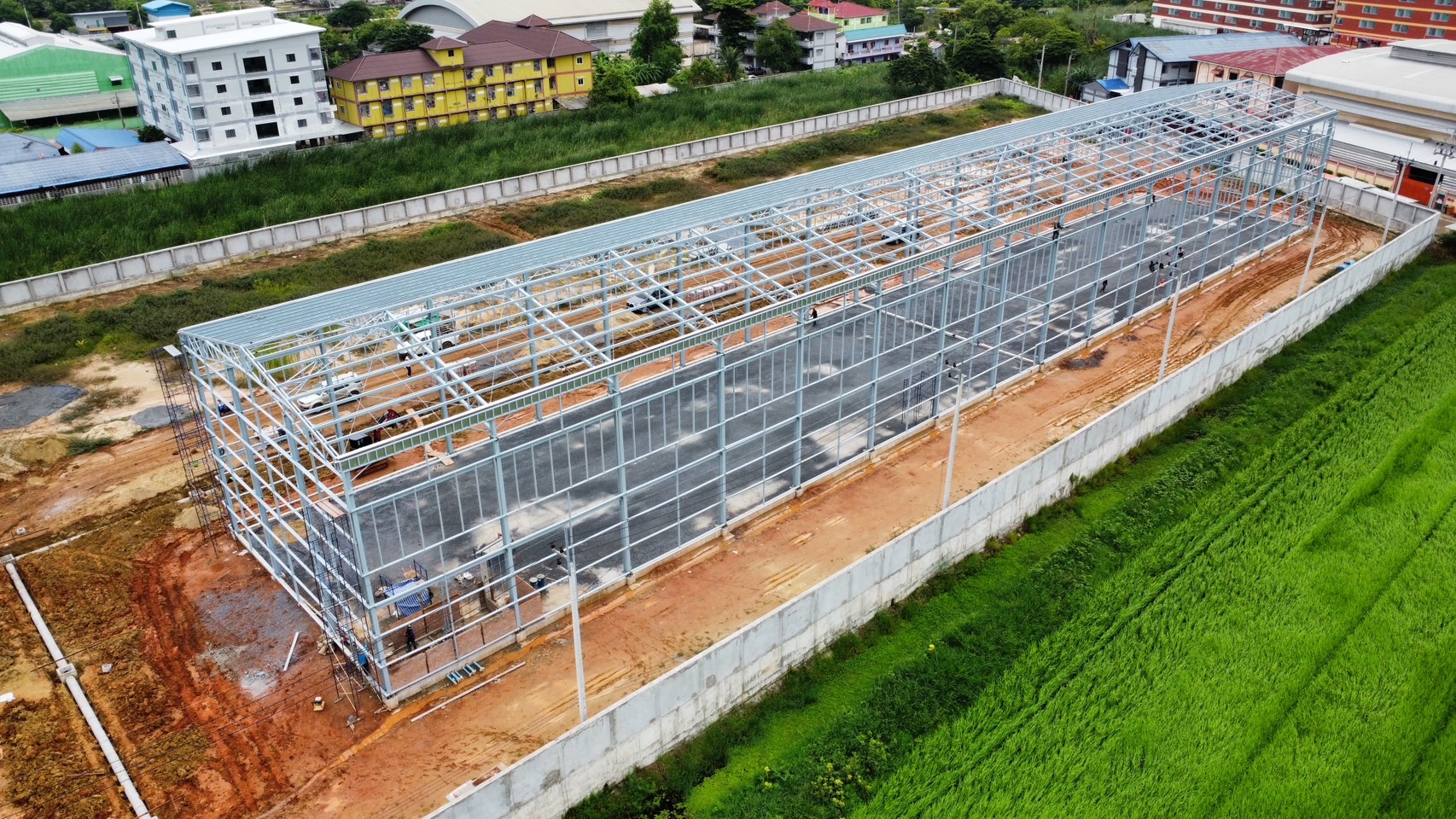 Warehouse steel structure aerial